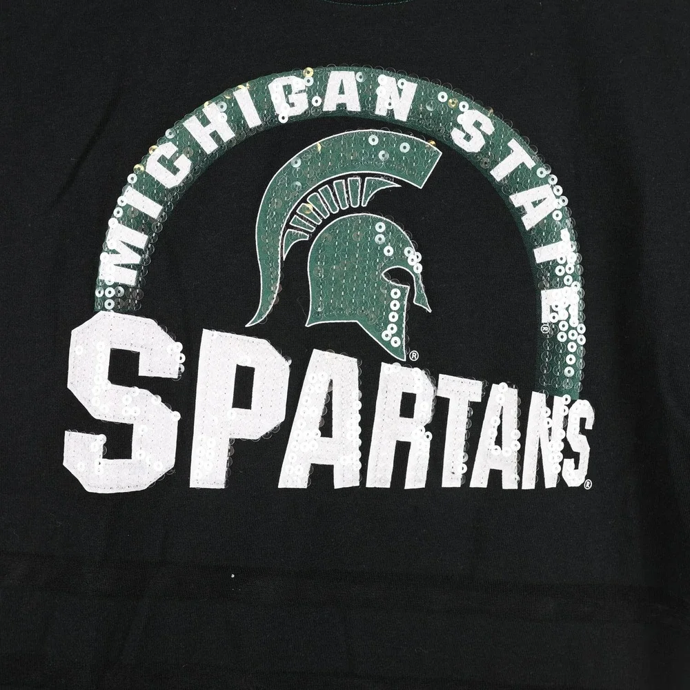 Michigan State Spartans Shirt Womens Medium NCAA‎ Basketball Sequin Colosseum